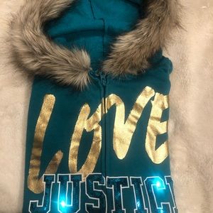 Justice Zip up Faux Fur